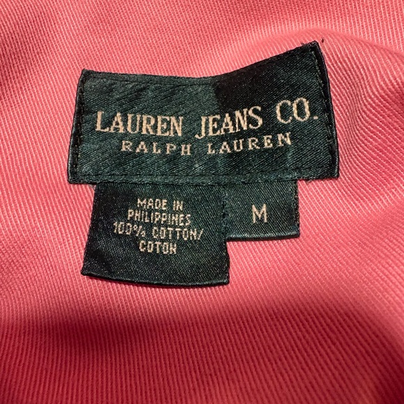 Lauren Jeans Company Ralph Lauren Women’s Pink Denim Button Up Jacket M - Picture 10 of 11